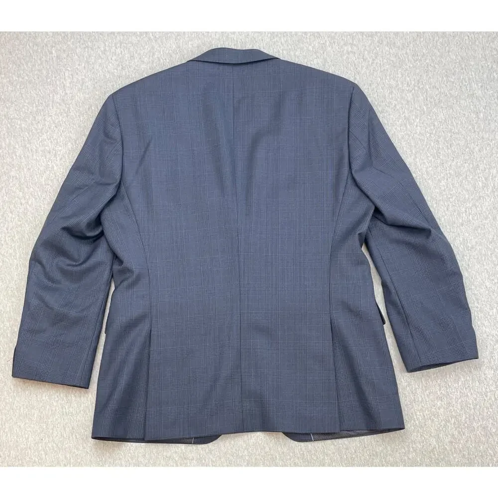 Hugo Boss‎ Blazer Mens 40S Plaid Lanificio 100% Wool 2-Button Single Breasted